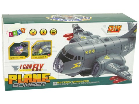 Samolot Transportowy Bombowiec Światła Dźwięk LEAN Toys