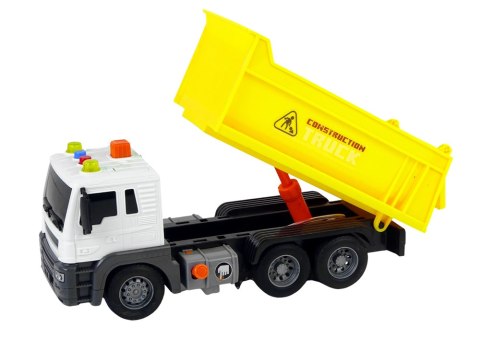 Pojazd Budowlany Wywrotka 1:16 Unoszona Naczepa Żółta Światła Dźwięki LEAN Toys