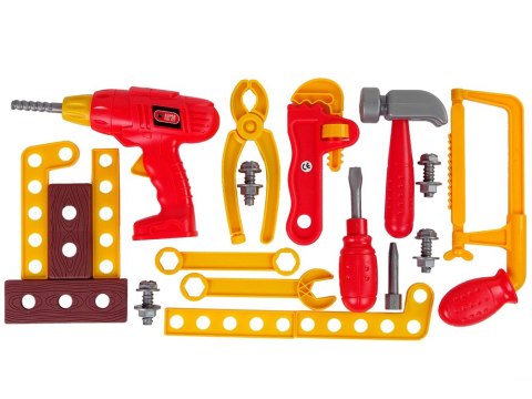 Zestaw Narzędzi Skrzynka Młotek Kleszcze Czerwony LEAN Toys