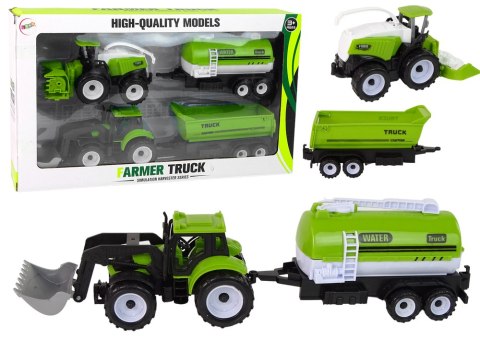 Zestaw Pojazdów Farmerskich Traktor Kombajn Cysterna Naczepa LEAN Toys