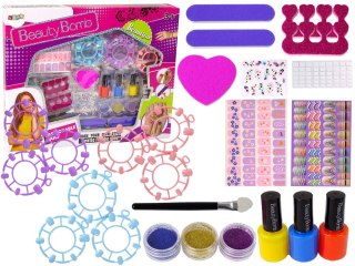 Duży Zestaw Do Malowania Paznokci Lakiery Naklejki Separatory LEAN Toys
