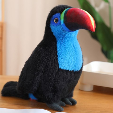 Pluszowy Ptak Tukan Maskotka Przytulanka Niebieski 35cm LEAN Toys