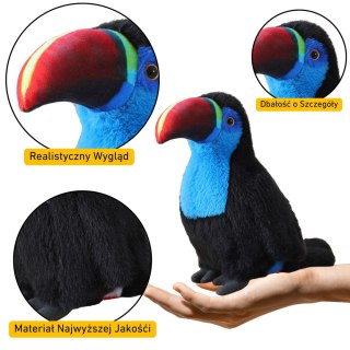 Pluszowy Ptak Tukan Maskotka Przytulanka Niebieski 35cm LEAN Toys