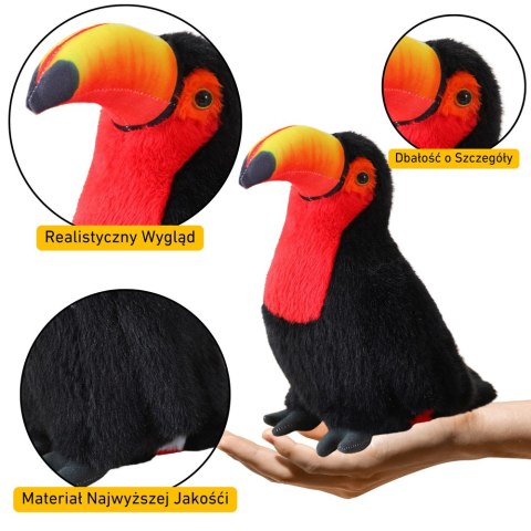 Pluszowy Ptak Tukan Pluszak Maskotka Przytulanka Czerwony 30cm LEAN Toys