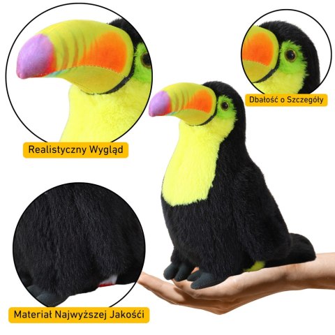 Pluszowy Ptak Tukan Pluszak Maskotka Przytulanka Żółty 35cm LEAN Toys