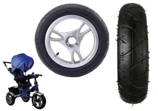 Plastikowe koło z gumową oponą (pompowane) PRO600 przednie LEAN CARS