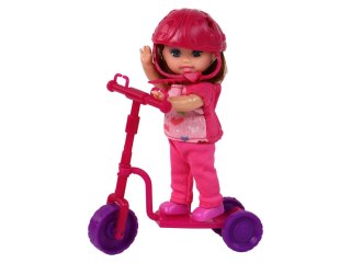 Zestaw Lalek Lucy Purpurowy Hulajnoga Deskorolka Kaski LEAN Toys