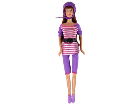 Zestaw Lalek Lucy Purpurowy Hulajnoga Deskorolka Kaski LEAN Toys