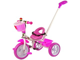 Rower Trójkołowy PRO100 Różowy Koszyk Koła EVA LEAN Trike