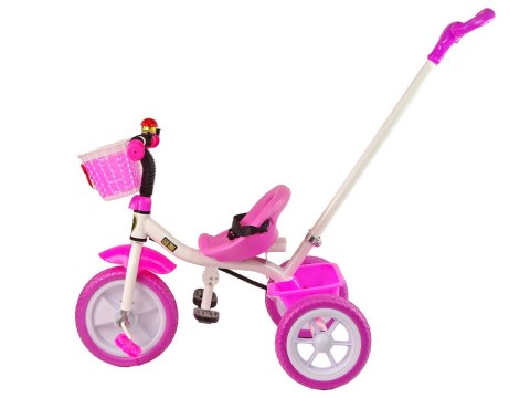 Rower Trójkołowy PRO100 Różowy Koszyk Koła EVA LEAN Trike
