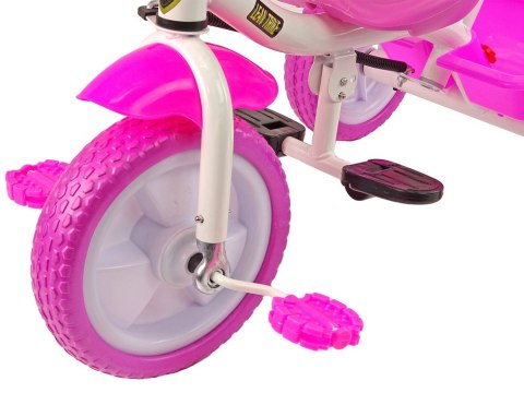 Rower Trójkołowy PRO100 Różowy Koszyk Koła EVA LEAN Trike