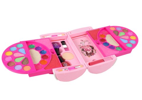 Zestaw Piękności Do Makijażu W Kuferku Cienie Do Powiek Różowy LEAN Toys