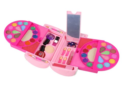 Zestaw Piękności Do Makijażu W Kuferku Cienie Do Powiek Różowy LEAN Toys
