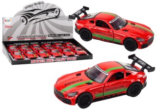 Auto Sportowe Samochód 1:32 Figurka Spojler Metal Czerwony Dźwięki LEAN Toys