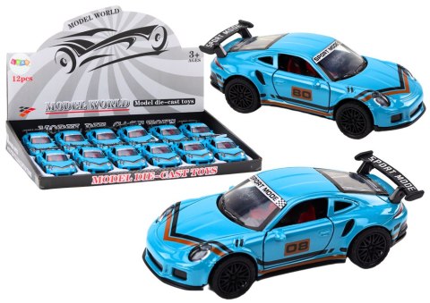 Auto Sportowe Samochód 1:32 Figurka Niebieska Spojler Metal LEAN Toys