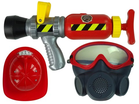 Zestaw Straż Pożarna Gaśnica Na Wodę Maska Kask Czerwony LEAN Toys