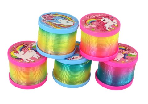 Tęczowa Sprężyna Z Efektem Świetlnym Motyw Jednorożców LEAN TOYS