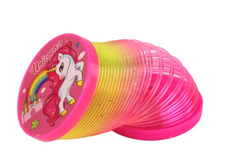 Tęczowa Sprężyna Z Efektem Świetlnym Motyw Jednorożców LEAN TOYS