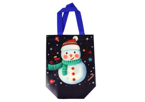 Torba Prezentowa w Ciemnym Kolorze Motyw Bałwana 23cm x 21,5cm x 11cm LEAN TOYS