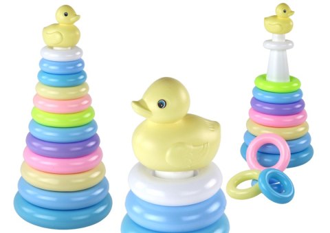 Piramidka Kaczuszka Układanka 12 Kółek 39cm x 17,5cm x 17,5cm LEAN Toys