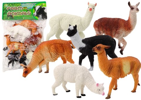 Zestaw Alpaki Lamy Farma Zestaw Figurki 6 szt. Mix LEAN Toys
