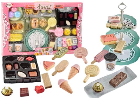 Cukiernia Kawiarnia Zestaw Słodycze Figurki Kawa Ciasto 50 ele. LEAN Toys