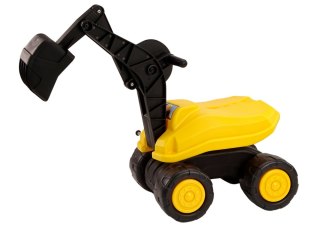 Duża Koparka Żółta Łyżka Ruchoma Obrót 360* Jeździk Budowlany LEAN CARS