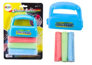 Zestaw Kred Z Uchwytem Gruba Kreda Chodnikowa Niebieski 3 Szt LEAN TOYS
