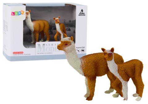 Figurka Dorosła Lama 8 cm z młodą Lamą 6 cm Zwierzęta Świata LEAN Toys
