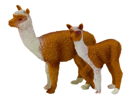 Figurka Dorosła Lama 8 cm z młodą Lamą 6 cm Zwierzęta Świata LEAN Toys
