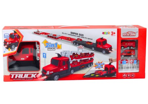 Lora Laweta Tor Wyścigowy 2w1 Światła Dźwięki Znaki Autka Czerwony LEAN Toys