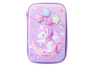 Duży Piórnik 3D Jednorożec Rozkładany Fioletowy 23x15x5 cm LEAN