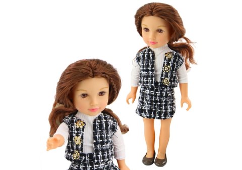 Lalka W Eleganckim Ubranku W Kratę Brązowe Włosy LEAN Toys