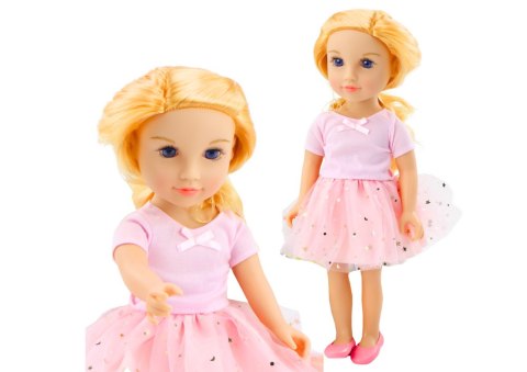 Lalka W Sukience Z Tiulem Różowa Blond Włosy LEAN Toys