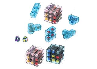 Klocki Logiczne Puzzle Układanka Kostka Gra Różowa LEAN TOYS