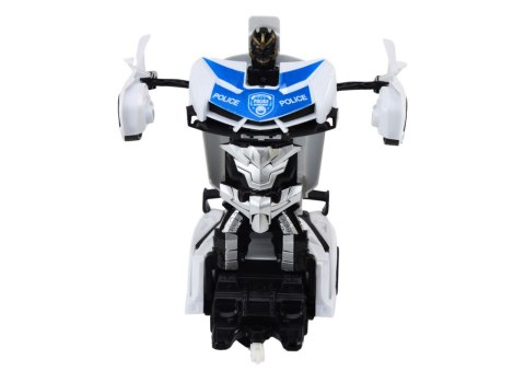 Samochód R/C Policyjny 2w1 Auto Robot Dźwięki Światła LEAN Toys