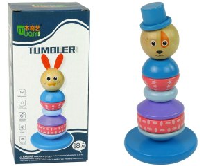 Drewniana Edukacyjna Piramidka Pies Z Kapeluszem Balansująca Wieża LEAN Toys