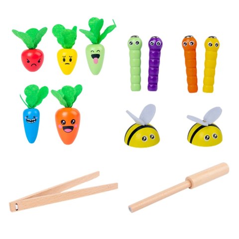Drewniana Gra Marchewki Dżdżownica Magnes Wędka LEAN Toys