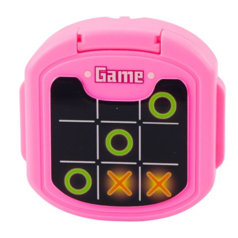 Gra Elektroniczna Kółko i Krzyżyk Tic Tac Toe 9 Trybów Różowa LEAN TOYS