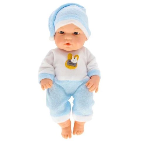 Lalka Bobas W Niebieskiej Piżamce Czapeczka Ruchome Rączki Nóżki 30cm LEAN Toys