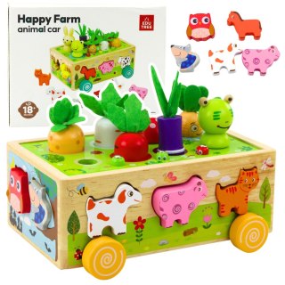 Zabawka Edukacyjna Drewniana Wesoła Farma Sorter Magnetyczne Robaki LEAN Toys