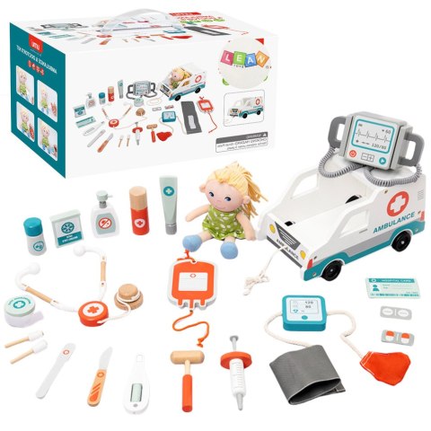 Zestaw Ratunkowy Dla Małego Ratownika Akcesoria Drewno 22El LEAN Toys