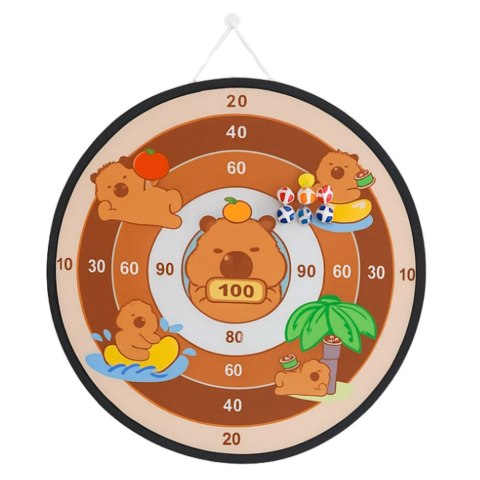Gra Zręcznościowa Tarcza Kapibary Dart Piłeczki Na Rzep Pistolety 73,5 cm LEAN Toys