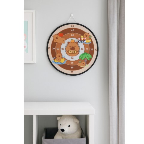 Gra Zręcznościowa Tarcza Kapibary Dart Piłeczki Na Rzep Pistolety 73,5 cm LEAN Toys