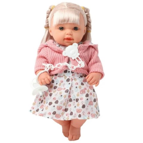 Lalka Bobas Dziewczynka Sukienka Sweterek Smoczek Dźwięki LEAN Toys