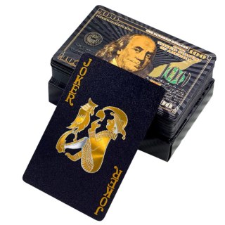 Karty Do Gry Towarzyskiej Eleganckie Banknot Dolar Czarne Talia 54 Karty LEAN TOYS