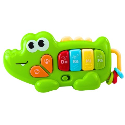 Muzyczne Pianinko Interaktywne Dla Malucha Krokodyl Koraliki Zielony LEAN Toys