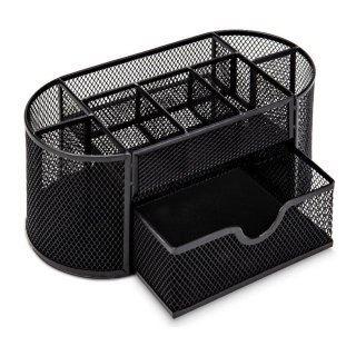 Pojemnik Organizer Na Przybory Biurowe Metalowy Czarny LEAN
