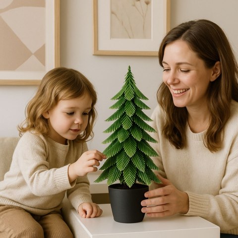 Choinka Ozdobna Dekoracyjna Sztuczna W Doniczce Srebrne Wykończenie 32 x 12 cm LEAN