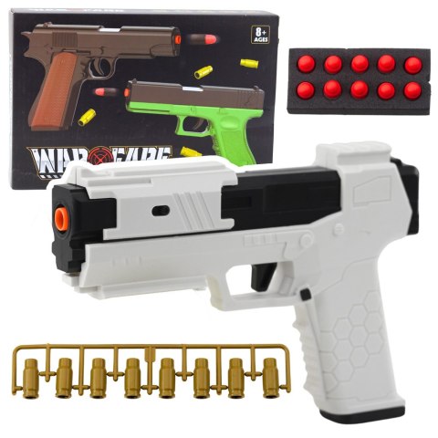 Pistolet Zabawkowy Naboje Piankowe Amunicja Łuski Biały LEAN Toys